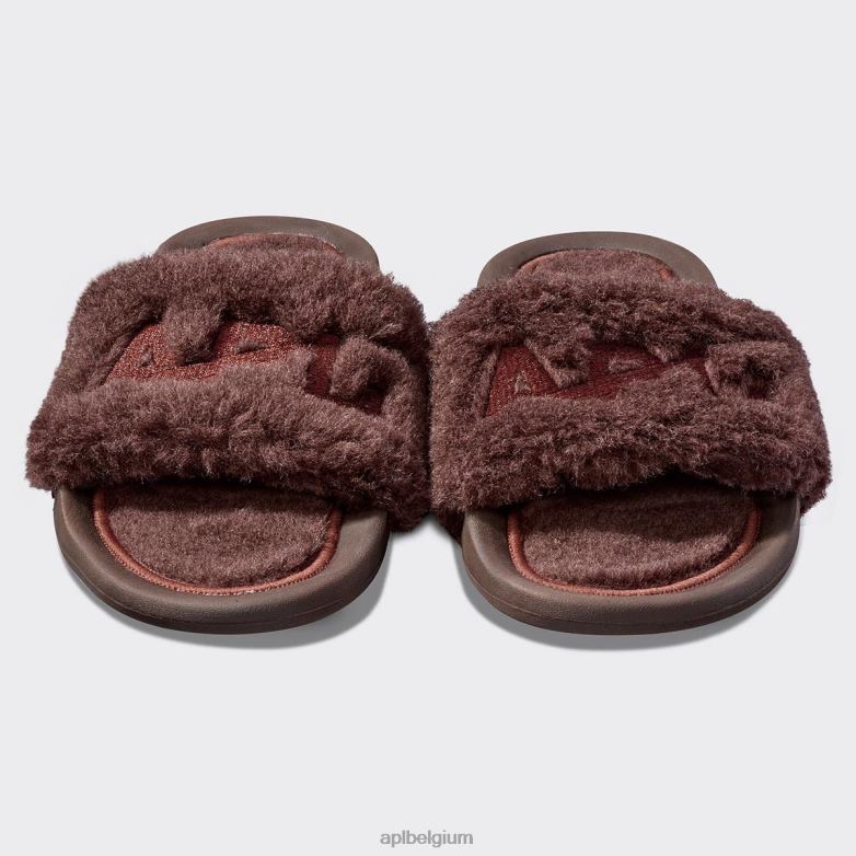 Heren shearling glijbaan 406TH1002 dia\s chocolade APL