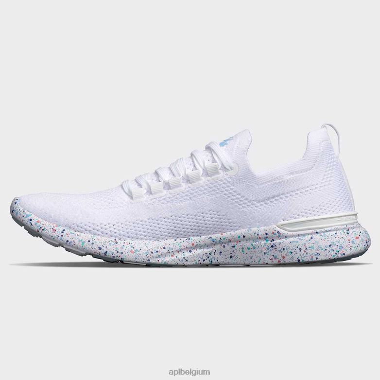 Heren techloom briesje 37 406TH762 rennen wit/ijsblauw/spikkel APL