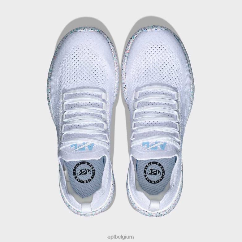 Heren techloom briesje 37 406TH762 rennen wit/ijsblauw/spikkel APL