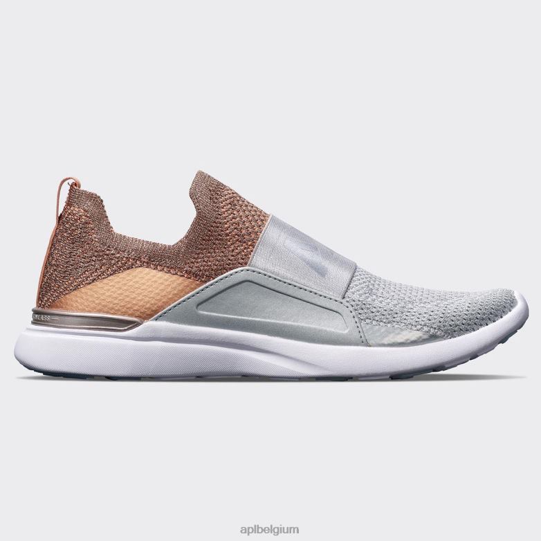 rose goud/metallic zilver/wit