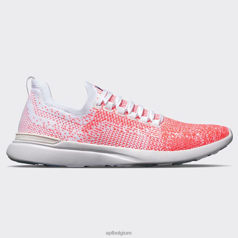 vrouwen techloom briesje 33 406TH5 rennen wit/impuls rood/ombre APL
