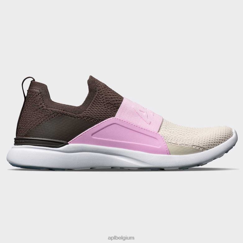 vrouwen techloom gelukzaligheid 24 406TH59 rennen chocolade/zachtroze/perkament APL