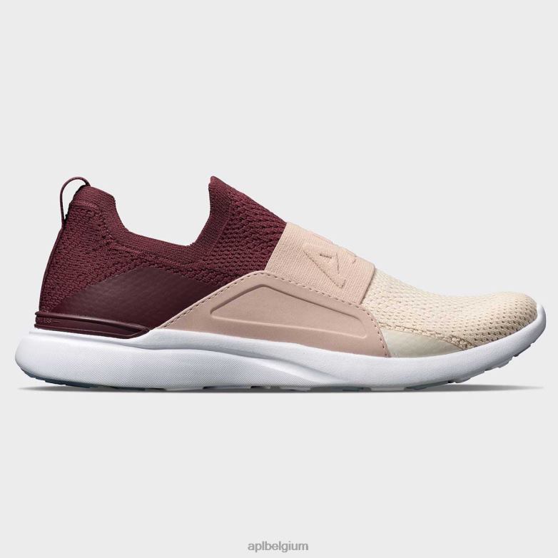 vrouwen techloom gelukzaligheid 24 406TH63 rennen bordeauxrood/rozenstof/strand APL