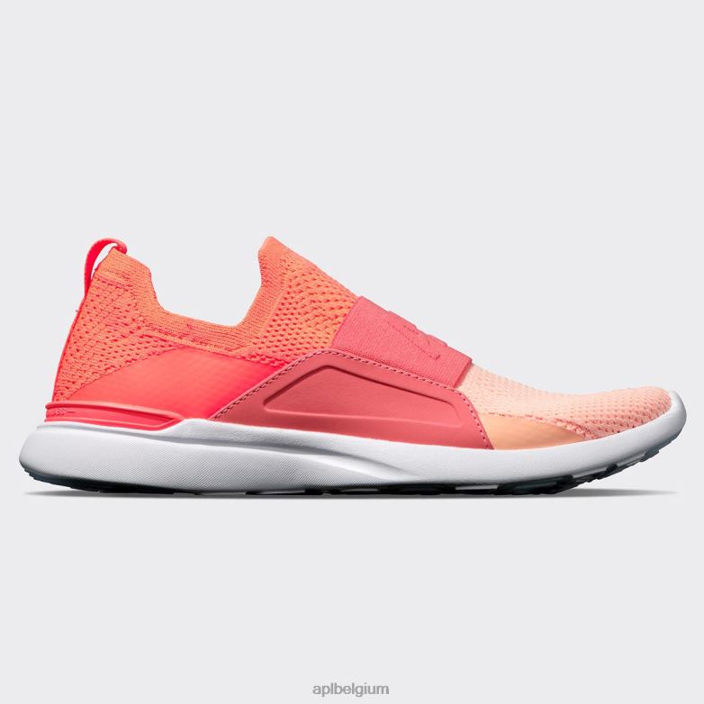 vrouwen techloom gelukzaligheid 28 406TH314 rennen laser rood/vuurkoraal/vervaagde perzik APL