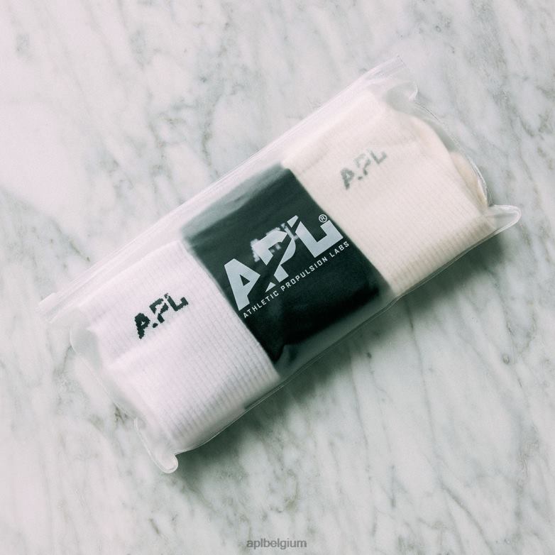 uniseks lux logo sok 3-pack 406TH708 accessoires wit Zwart APL