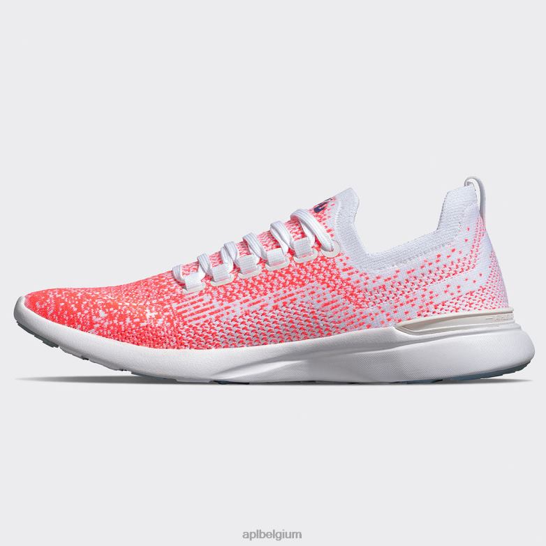 vrouwen techloom briesje 33 406TH5 rennen wit/impuls rood/ombre APL