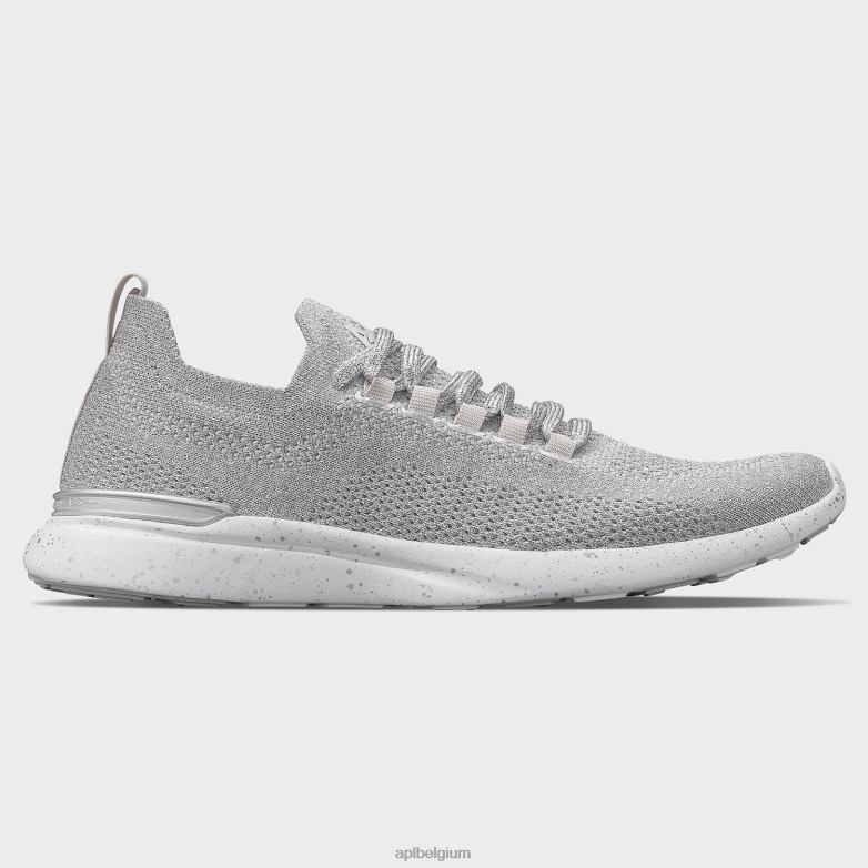 metallic zilver/wit/spikkel