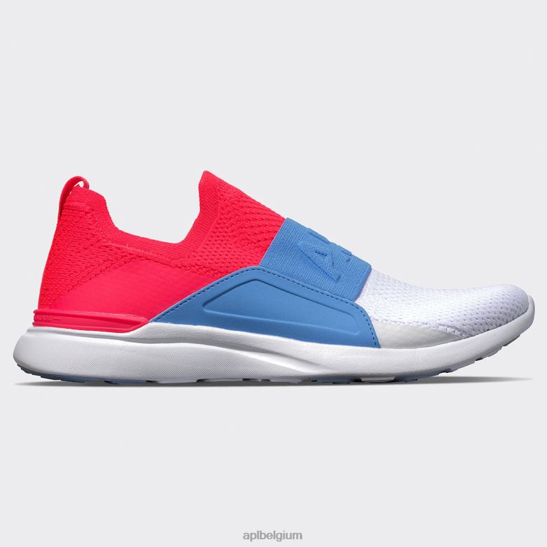 magenta/kustblauw/wit