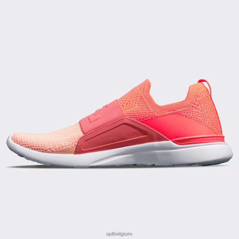 vrouwen techloom gelukzaligheid 28 406TH314 rennen laser rood/vuurkoraal/vervaagde perzik APL